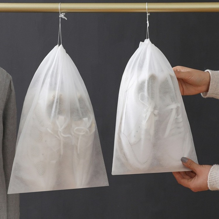 Set 10 Túi Đựng Giày Dép Vải Không Dệt Đa Năng Dây Rút, Chống Bụi, Chống Thấm Nước, Tiện Lợi Khi Du Lịch & Cất Giữ