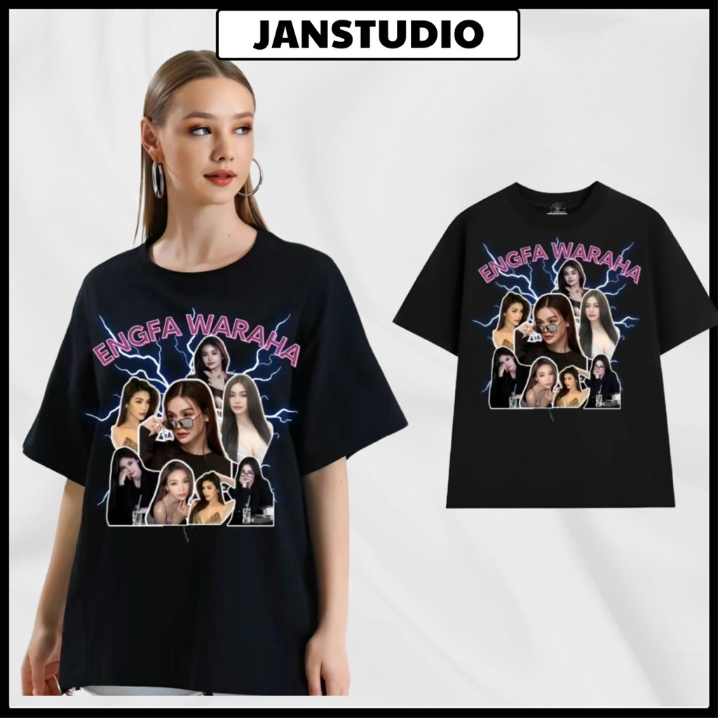Áo thun ENGFA tay lỡ form rộng chất cotton nam nữ đủ size
