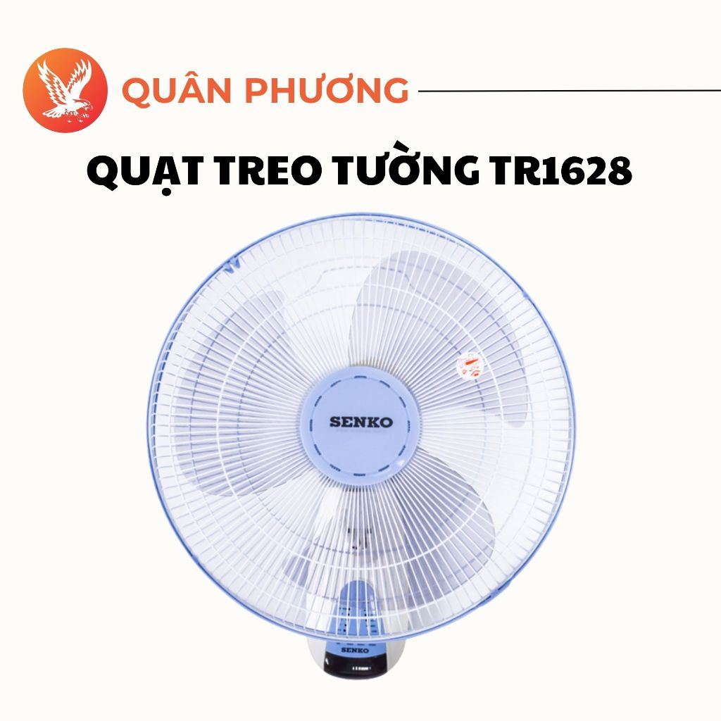 Quạt Treo Tường Senko TR1628 – 47W, Sải Cánh 39cm, 3 Cấp Gió Mạnh Mẽ, Tiết Kiệm Không Gian