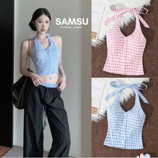 Áo Croptop Cổ Yếm Cột Dây Có Mút Ngực Basic Quyến Rũ Phối Mọi Outfit Mùa Hè Samsu.clothing_saigon