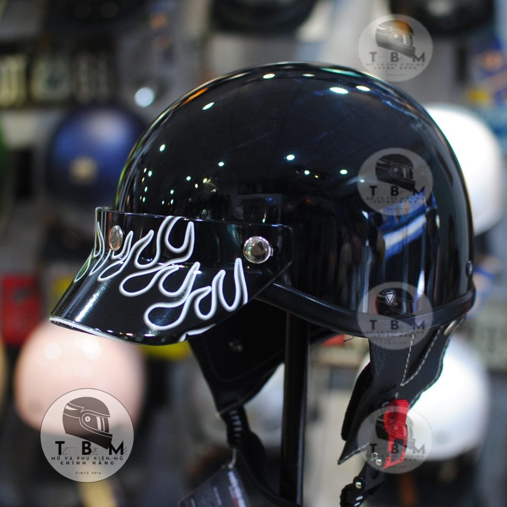 Mũ bảo hiểm 1/2 NAPOLI RETRO  kết hợp lưỡi trai TEM LỬA  độc lạ