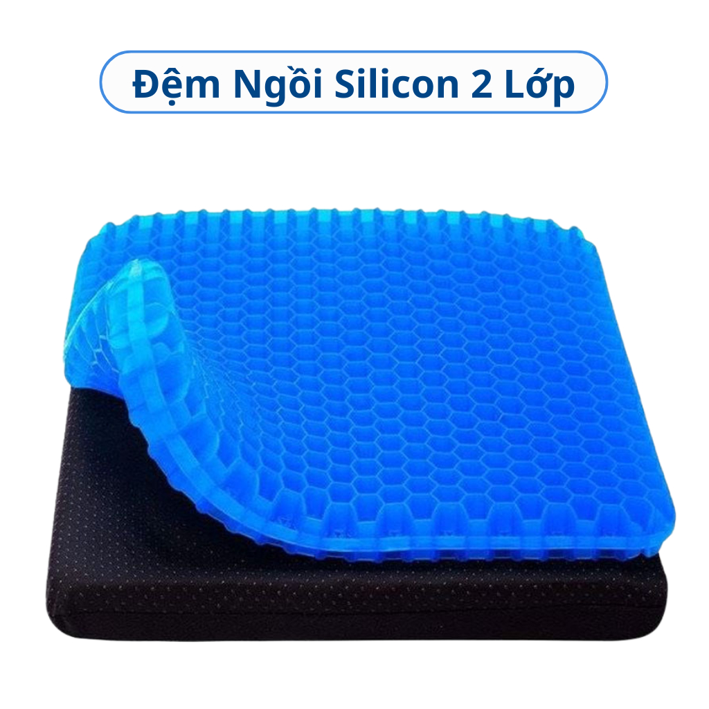 Đệm Ngồi Silicon 2 Lớp Didooglt Thoáng Khí, Nệm Ngồi Ghế Oto, Văn Phòng Chống Ê Mông,Tiện Lợi, Dễ Sử Dụng