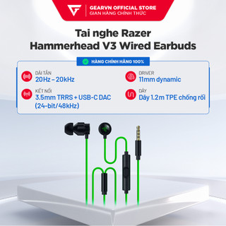  Tai nghe Gaming Razer Hammerhead V3 Wired Earbuds | Type C | GEARVN 