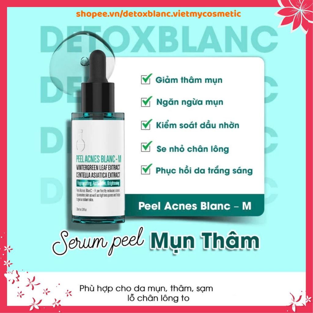 [CHÍNH HÃNG 100%] Serum peel acnes blanc M detox blanc loại bỏ mụn thâm kiềm nhờn và phục hồi da