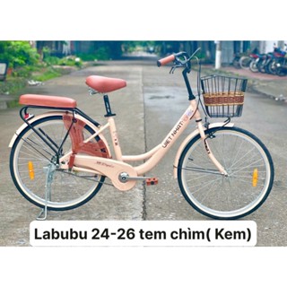 Xe Đạp Mini Việt Nhật Chính Hãng Labubu 24/26Inch Mẫu Mới 2025- Tặng Full Phụ Kiện Đệm Yên, Giỏ, Chắn Chân.