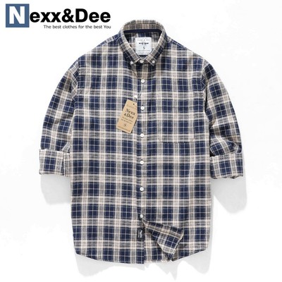Áo sơ mi caro nam tay dài kẻ sọc vải Oxford công sở Wash Nexx&Dee SM08