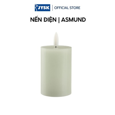 Nến điện | JYSK ASMUND | sáp/polypropylene | xám nhạt | Ø5xC8cm
