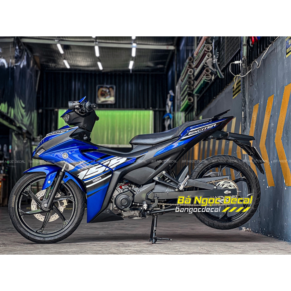 Tem rời 155 dán xe EX155 xanh GP