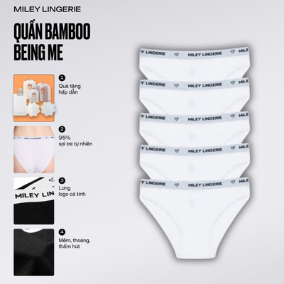 Combo 5 Quần Lót Nữ Viền Lưng Miley Lingerie Vải Sợi Thiên Nhiên Cao Cấp BAMBOO FBS0101