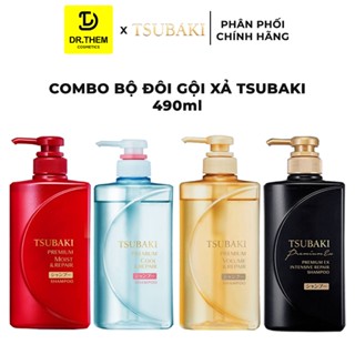 Combo Bộ Đôi Gội Xả / Dầu Gội Tsubaki Premium Repair Tsubaki 490ml/Chai- Dr Thêm