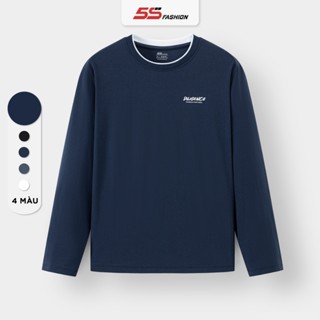 Áo Thun Nam Dài Tay Thu Đông 5S FASHION Chất Cotton Cổ Layer Phối Màu Phong Cách, Trẻ Trung ATH24014