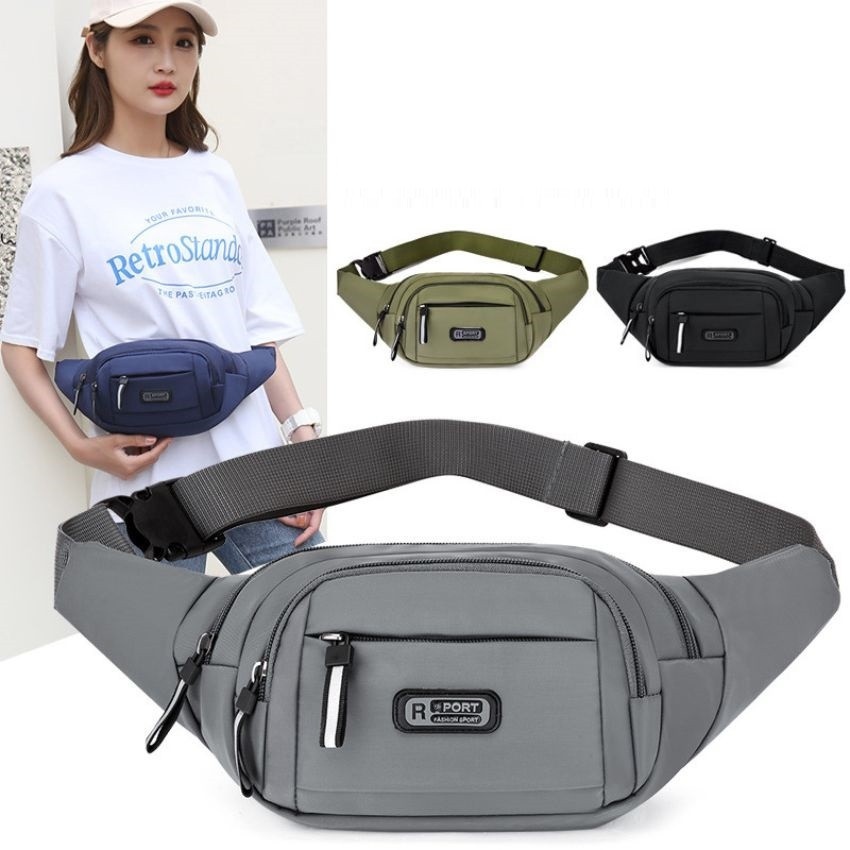 Túi bao tử đeo bụng đeo chéo đeo hông 4 ngăn nam nữ thời trang chất liệu vải dù chống thấm nước cao cấp DB006