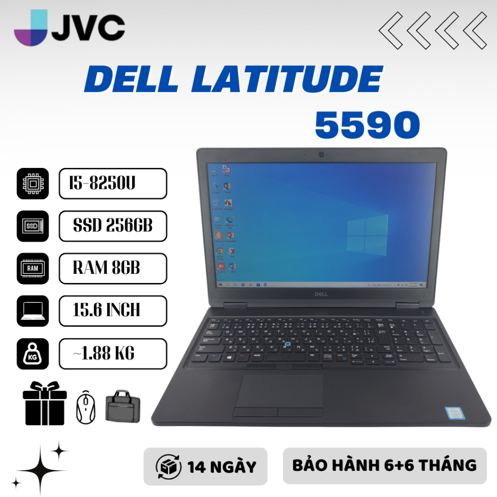 Laptop Giá Rẻ DELL 5590 I5 8250U RAM 8GB SSD 256GB