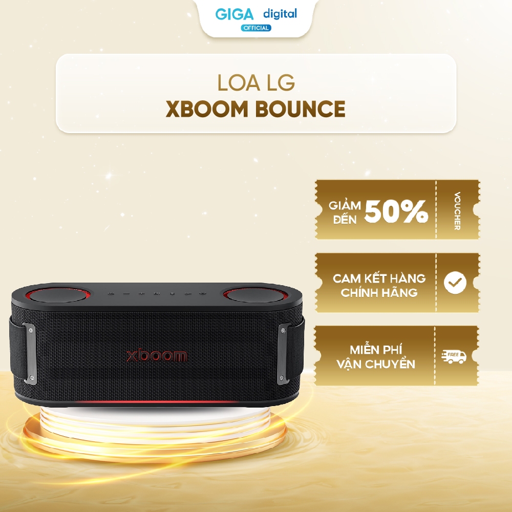 LG Loa Xboom Bounce, Loa Tweeter Vòm Kép, Bộ Tản Âm Thụ Động Kép, Đa Chế Độ, AI Sound & AI Lighting 