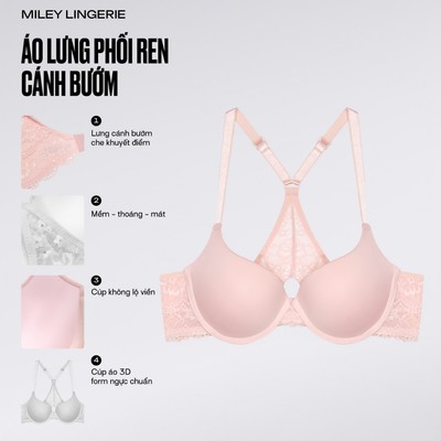 Áo Ngực Nâng Vừa Lưng Phối Ren Cánh Bướm Miley Lingerie BRM104