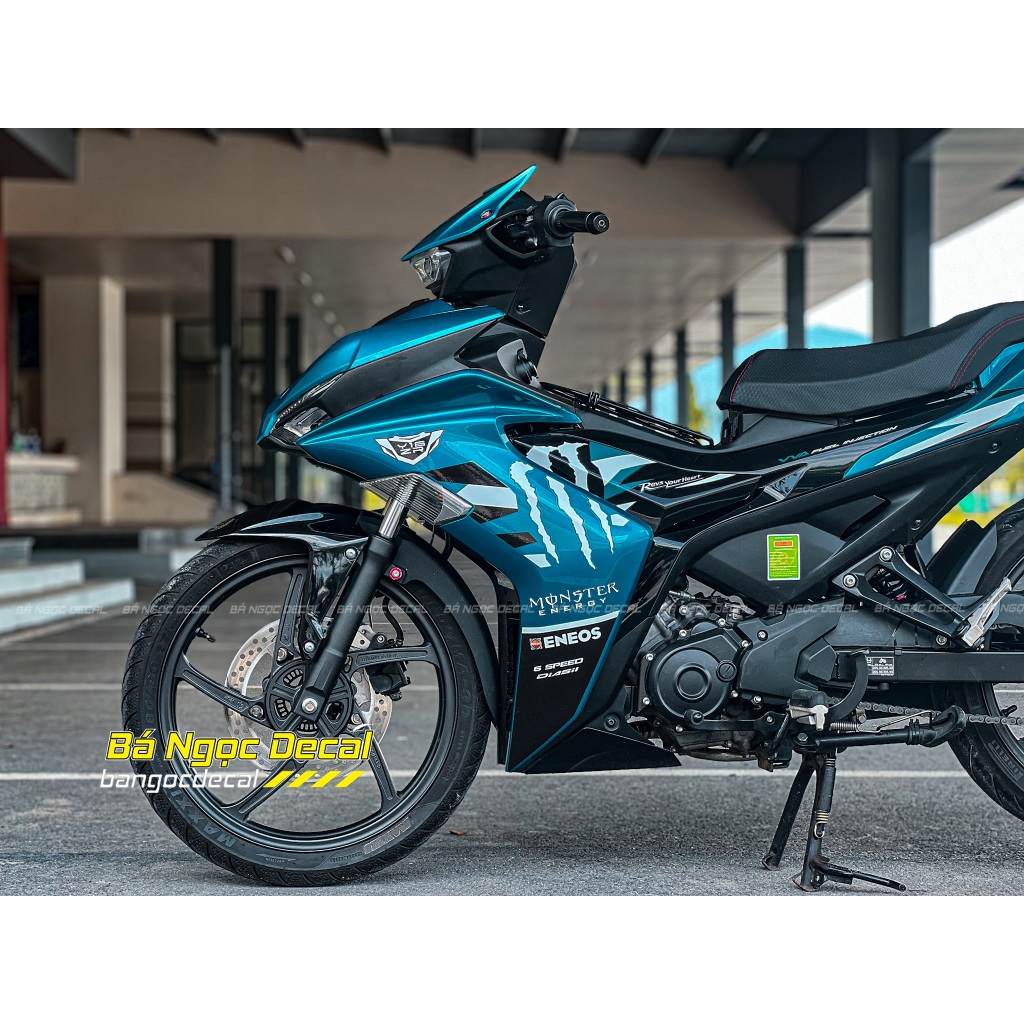 Tem rời Monster dán xe EX155 xanh