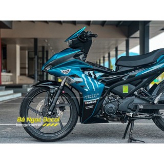 Tem rời Monster dán xe EX155 xanh