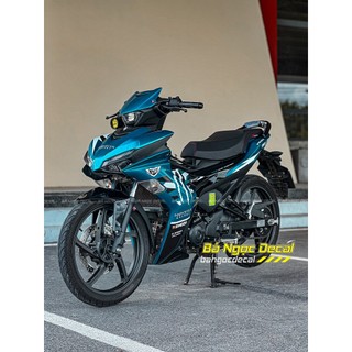 Tem rời Monster dán xe EX155 xanh