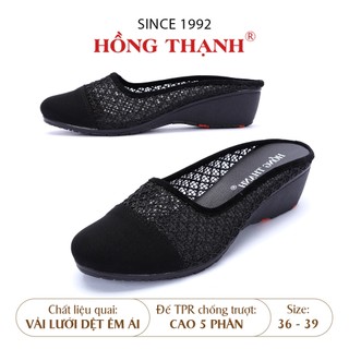Dép Trung Niên Nữ HỒNG THẠNH Giày Sục Sabo Lưới Đế Xuồng Cao 5cm Êm Ái - 5650