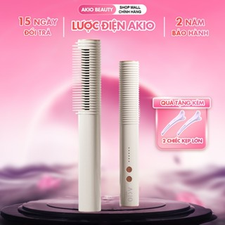 Lược Điện Chải Tóc  AKIO 5 Mức Nhiệt Tùy Chỉnh, Tay Cầm Chống Bỏng, Dây Xoay 360°, Thiết Kế Cao Cấp
