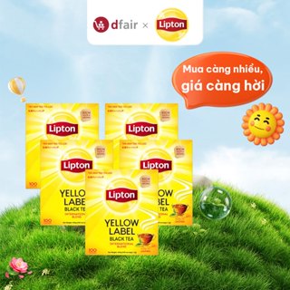 Combo 5 Hộp Trà Đen Nhãn Vàng Lipton Túi Lọc (2g x 100 Gói)