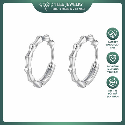 Khuyên tai bạc nữ TLEE dáng đốt trúc cá tính TLEE JEWELRY B0236