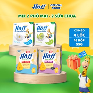 Combo 4 lốc mix phô mai tươi và sữa chua trẻ em Hoff vị trái cây thơm ngon ( 4 lốc - 20 hộp/55g)