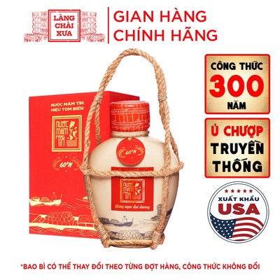 01 Bình gốm Nước mắm Tôm Biển Truyền Thống 60N Hồng Ngọc Đại Dương - Nước mắm Tĩn