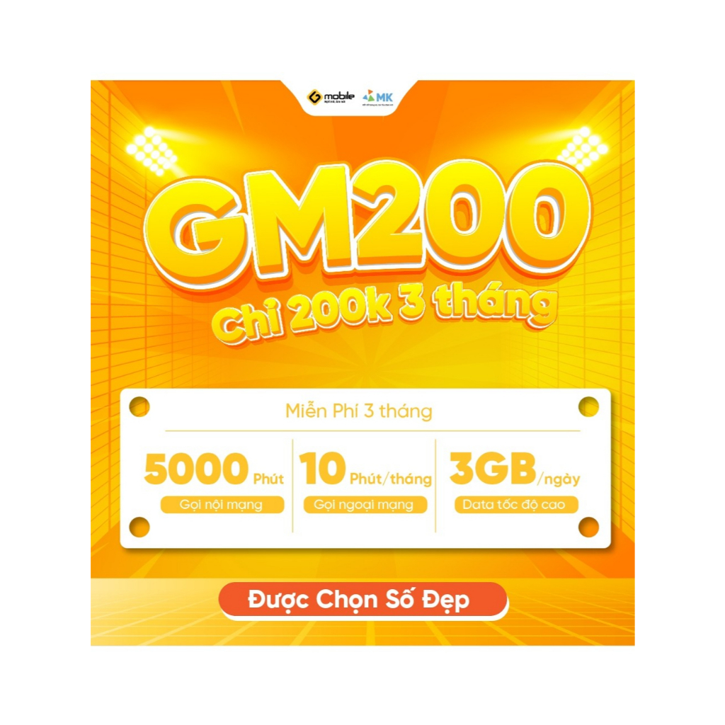Nhà mạng G-Mobifone gói cước GM35 - GM68 - GM86 - GM200 5000 phút gọi điện , 3GB/Ngày đầu số 099