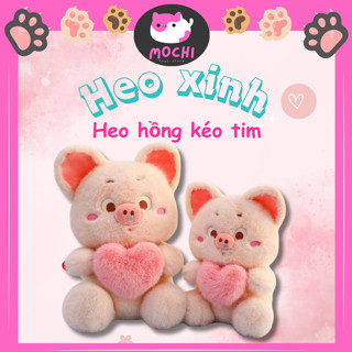 [Hỏa tốc HN-Miễn phí viết thiệp] Gấu Bông Heo Lulu Tim Kéo, Gấu Bông Heo Lông Sổ Mũi Ôm Trái Tim
