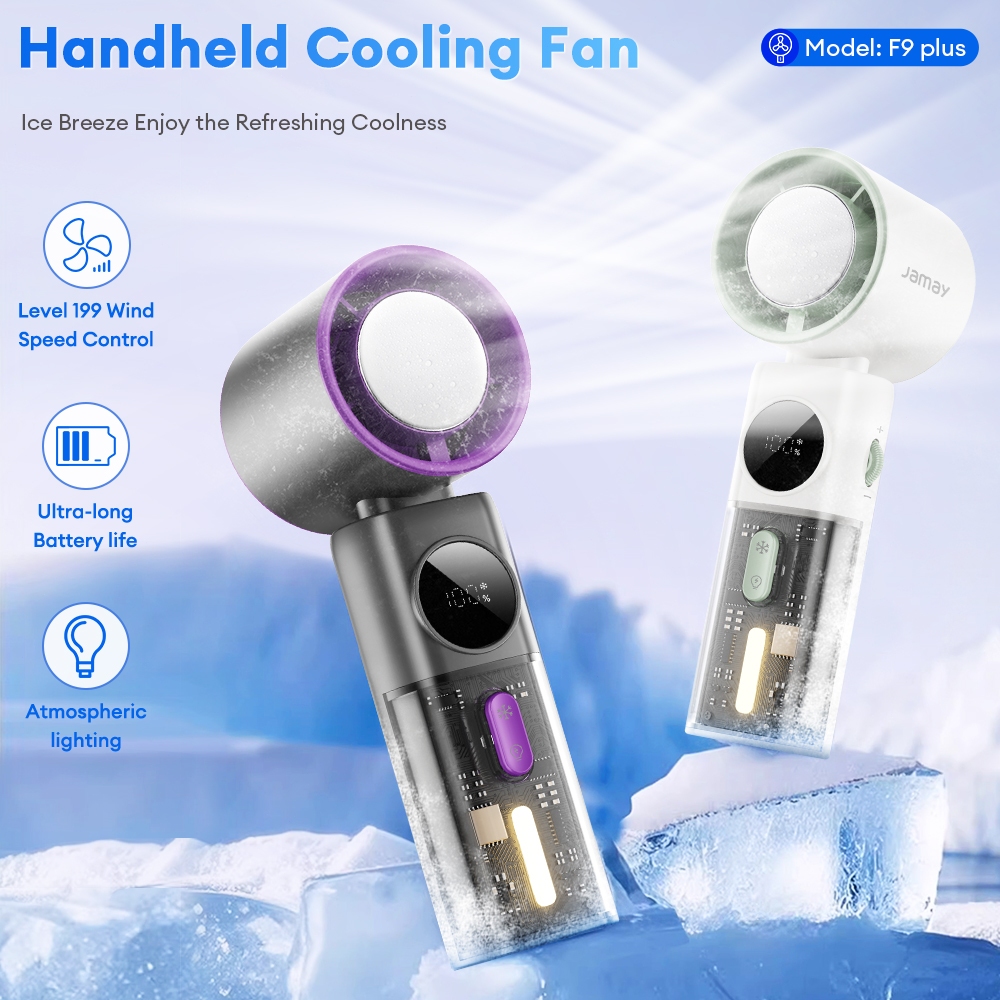 JAMAY Quạt làm mát tuabin cầm tay di động	 199 tốc độ gió	không ồn làm mát	màn hình LED	Bảo Hành 12 Tháng F9PLUS | BigBuy360 - bigbuy360.vn