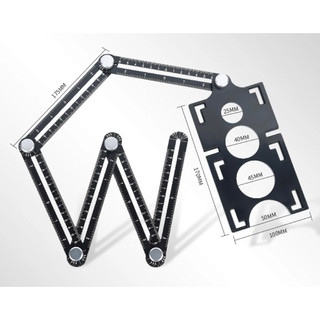 Thước đo đa năng 6 góc gấp, dụng cụ đo gấp 6 khúc - thước lấy dấu gach/tường độ chính xác cao