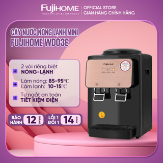 Cây nước nóng lạnh mini để bàn Fujihome nhập khẩu, bình lọc nước 2 vòi tự ngắt an toàn tiết kiệm điện