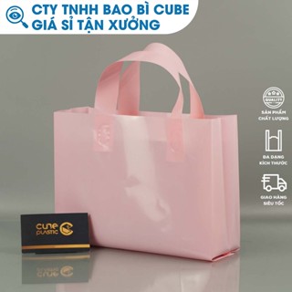 Túi Nilong Quai Ép Vuông PE Hồng Pastel Cao Cấp - CTY BAO BÌ CUBE