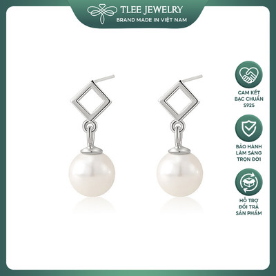 Khuyên tai bạc nữ TLEE LiLY gắn ngọc trai nhân tạo nữ tính TLEE JEWELRY B0107