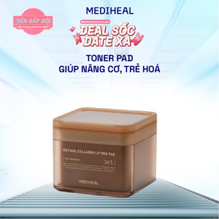  Hộp 100 miếng toner pad Mediheal Mờ nếp nhăn săn chắc da Collagen retinol lifting pad 180ml 