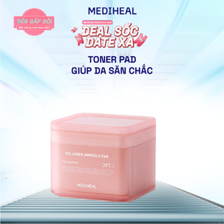  Hộp 100 miếng toner pad Mediheal giúp săn chắc da hỗ trợ cấp ẩm và phục hồi dịu nhẹ Collagen Ampoule Pad 180ml 100 miến 