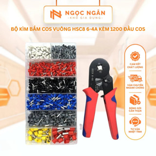 [SALE MẠNH] Bộ kìm bấm cốt vuông 10mm2 kèm 1200 đầu cos đồng mạ kẽm cho thợ điện, Kìm bấm cos tủ điện đa năng #@