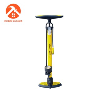 Bơm xe dùng tay có đồng hồ cao cấp, khớp nối xoay 360 độ STANLAYS
