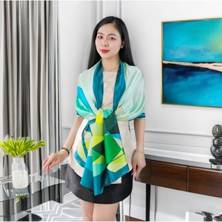  Khăn choàng lụa HUMI quàng cổ nữ Feeling Silk cao cấp choàng cổ thắt nơ phụ kiện thời trang 