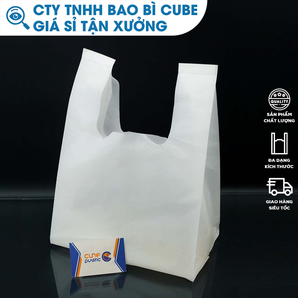 Túi  Nilong Xốp Quai Siêu Thị - Trắng Sữa Chuyên Nghiệp - CTY BAO BÌ CUBE