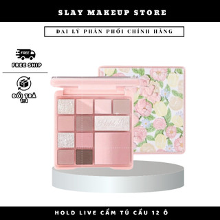  HOLD LIVE Bảng Phấn Mắt Má Hồng 12 cẩm tú cầu Highlight HOLD LIVE Florist Color Pink Mist HL755 SLAYMAKEUP STORE 