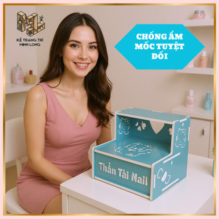 Kệ chân Nail không ngăn tự tháo lắp đa năng, gỗ nhựa Composite, khắc tên miễn phí - Minh Long
