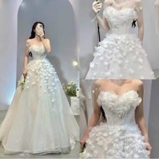  Váy cưới đi bàn cô dâu kim tuyến kết hoa gaosochuotfashion full size S M L XL   hàng có sẵn   