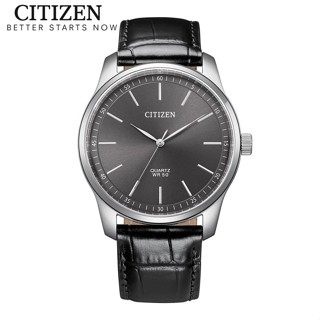  Đồng Hồ Nam Citizen Pin-Quartz Dây Da BH5001-05H - Mặt Xám Đen  42mm  