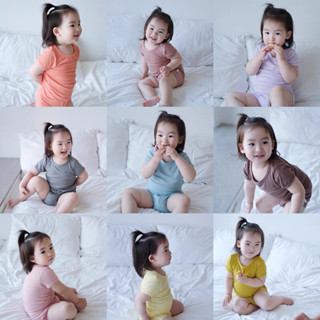   Hàng sẵn  Minkymom Bộ Ngắn Tay Lưng Quần Cạp Cao Thun Tăm Co Dãn Thoải Mái Cho Bé Trai Và Bé Gái 