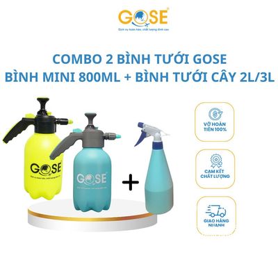 [SVIP] Bình tưới cây cao cấp 2L/3L Gose kèm bình tưới mini 800ml tưới cây cảnh, làm vườn tiện lợi