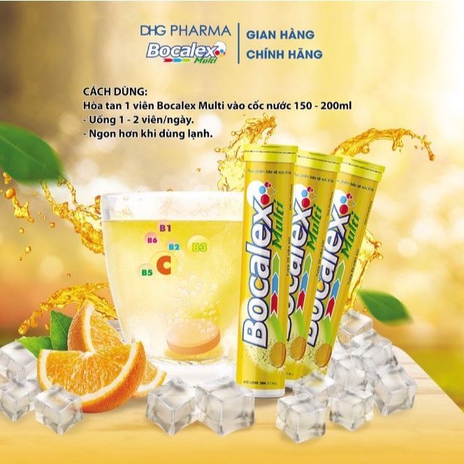 Viên sủi Bocalex Multi bổ sung vitamin cho cơ thể (Tuýp 20 viên sủi)