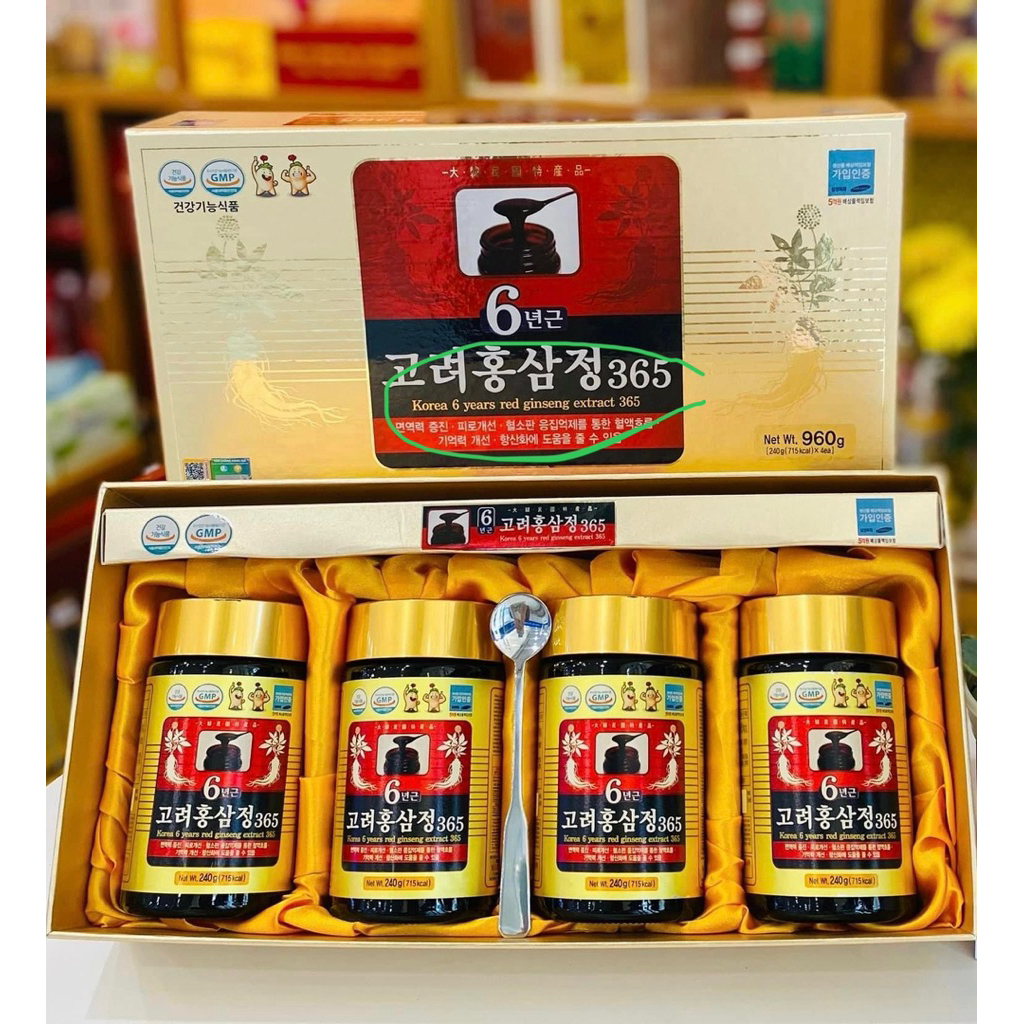 [HÀNG MỚI VỀ] Cao Hồng Sâm 365 Hàn Quốc, Hộp 4 Lọ x 240gr