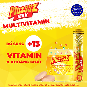 Viên sủi Plusssz Gold Max vị cam bổ sung vitamin và khoáng chất cho cơ thể (20 viên)